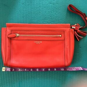 Coach Red Leather Clutch Purse
